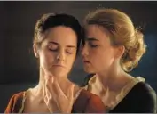  ?? Neon ?? MARIANNE (Merlant, left) and Héloise (Haenel) in a scene from the film, set in late 1700s Brittany.