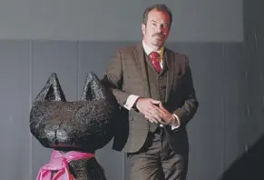  ??  ?? Clockwise from main: Gavin Mitchell, top left, with the rest of the cast of Cinderella; as Boaby inStill Game ;in 2017 before presenting the CAT awards in Edinburgh