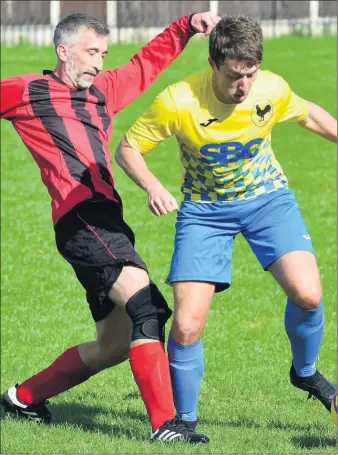  ??  ?? Blythe Bridge outfit Black Cock, picured in yellow, continued their fine start to the season in the Potteries and District League. See report and more pictures on page 42.