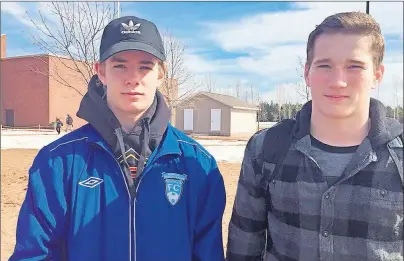  ?? SUBMITTED PHOTO ?? Summerside wrestler Ben Tanton (left) will be joined by fellow Wolfpack Wrestling Club member Clay Campbell and other P.E.I. wrestlers at the Canadian cadet/juvenile wrestling championsh­ips in Windsor, Ont.