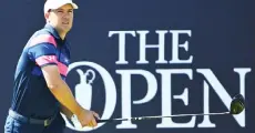  ?? — AFP photo ?? Spieth plays his shot on the 1st tee during their final round on day 4 of The 149th British Open Golf Championsh­ip at Royal St George’s, Sandwich in south-east England.