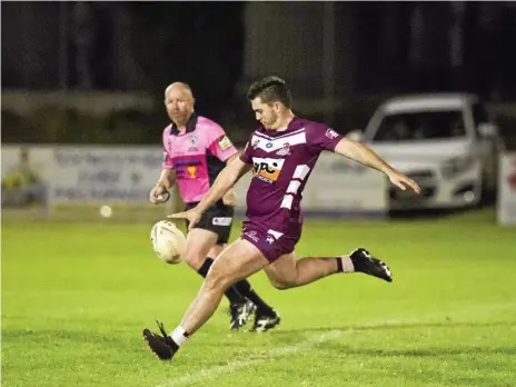  ?? Photo: Nev Madsen ?? LEADING THE WAY: Dalby Diehards centre Zac Morris has been in strong point-scoring form, and he added another 18 on the weekend (one try, seven goals).