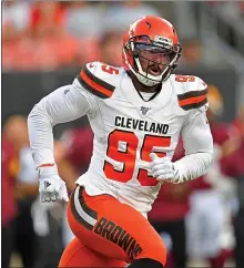  ?? JASON MILLER — GETTY IMAGES ?? Myles Garrett is the leader of a very tough defensive line in Cleveland.