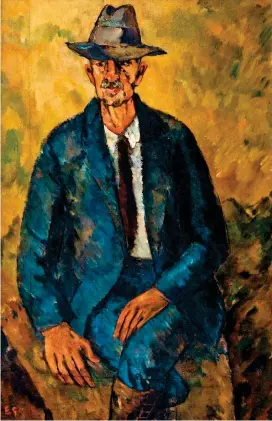  ?? FOTO CORTESÍA BANCO DE LA REPÚBLICA ?? Retrato de Efe Gómez, por el artista Pedro Nel Gómez, 1934. Óleo sobre lienzo. 161,1 x 90 cm.