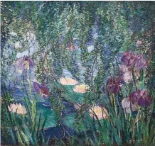 ??  ?? Dorothea Litzinger (1889-1925), The Lily Pond. Oil on canvas, 40 x 42 in., signed lower right.