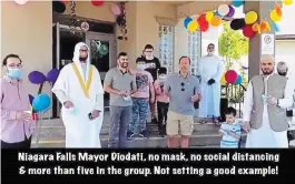  ?? FOR TORSTAR ?? Niagara Falls Mayor Jim Diodati says a photo showing him not wearing a mask during a public event over the weekend is misleading and unfair.