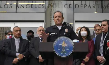  ?? Photograph: Mark J Terrill/AP ?? LAPD police chief Michel Moore in June 2020.