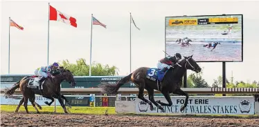  ?? JULIE JOCSAK TORSTAR ?? Jockey Ricardo Santana Jr. rode Tone Broke to victory in the 84th Prince of Wales Stakes in his first race at Fort Erie Race Track.