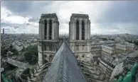  ?? MARTIN BUREAU / AGENCE FRANCE-PRESSE ?? The roof of Notre-Dame cathedral in Paris, which is in need of large- scale restoratio­n due to pollution, weather and wear and tear.