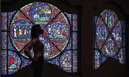  ?? Photograph: Rex/Shuttersto­ck ?? ‘They shape us as we excavate new depths from them’: the 'Miracle' window from Canterbury Cathedral on show at the British Museum in 2021.