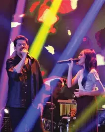  ??  ?? Ian with Zephanie Dimaranan, winner of the first season of Idol Philippine­s 2019. “True Colors” by Cyndi Lauper.
