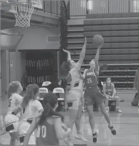  ?? Photo submitted by Angie Catalone ?? Maura Caskey, 25, tries to put up a shot over a Villa Maria player during Wednesday’s game.