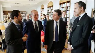  ?? (Photos J-F. O.) ?? Le député-maire Jean-Claude Guibal et le président de Région Christian Estrosi, entourés du directeur du campus, Bernard El Ghoul, et du responsabl­e de Sciences Po, Frédéric Mion.