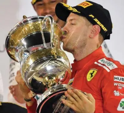  ?? FOTO AFP ?? Vettel geniet.