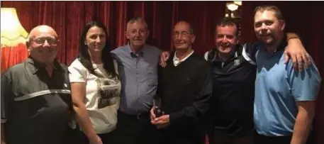  ??  ?? Pictured are the MacBride Pitch & Putt Club Captain’s Day winners with the Club Captain, (l to r) Pat Gorman (Junior), Audrey Donnelly (Ladies), Tommy Dyas (Club Captain), Brendan Walker (Captain’s Prize winner), Alan Cluskey (Inter) and Pádraic...