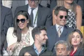  ?? ADRIAN DENNIS — AFP VIA GETTY IMAGES ?? Hayley Atwell and Tom Cruise watch the Wimbledon women’s singles final at The All England Tennis Club on Saturday.