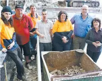  ??  ?? Drouin Waste Recyclers are working together with MAX Employment to offer opportunit­ies for job seekers with part time employment in their waste sorting area. From left: Damon Nielsen, Tim Hurst, Roman Pryjmak (Drouin Waste foreman), Garry Newman,...