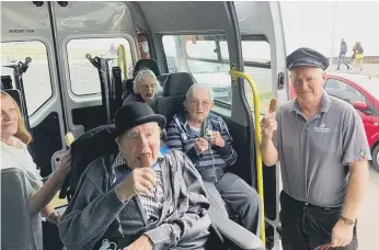  ??  ?? Westlake House residents enjoyed a minibus trip to Shoreham