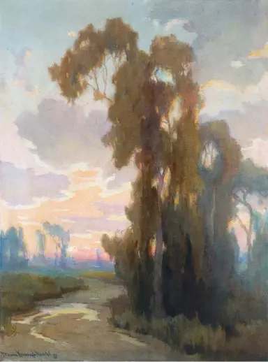  ??  ?? Marion Kavanagh Wachtel (1870-1954), Sunset. Watercolor on paper, 23½ x 17½ in. Estimate: $20/25,000