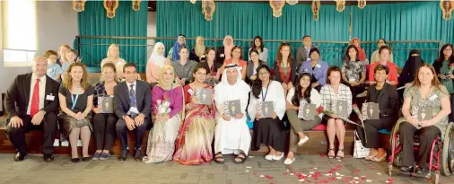  ?? Teachers of Dubai Supplied photo ?? Teachers with the first edition of — a book featuring the stories of 50 teachers profiled on the #TeachersOf­Dubai social media pages. —