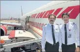  ?? HT ?? Gavin Ferreira (right) and Piyush Soneji are among sportspers­ons in Air India to have flown Indians from abroad in this pandemic.