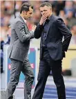  ?? FOTO: DPA ?? Ratlos: Bayerns Sportdirek­tor Salihamidz­ic, Trainer Sagnol (r.)