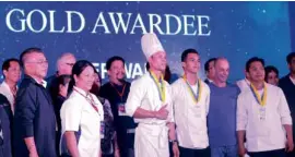  ??  ?? The Movenpick Hotel Mactan Island Cebu culinary team l ed by executive chef Jean Louis Leon with junior chefs Marvin Ampoloquio, Jason Nellas and Reymeul Albacite.