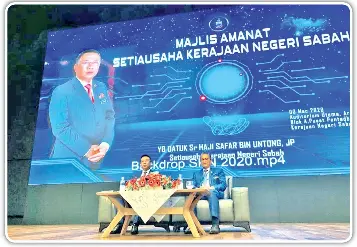 State Secretary Datuk Sr Haji Safar Untong delivers message to 