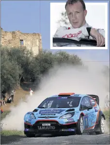  ??  ?? Meeke appeared in a Ford Fiesta in Rallylegen­d demos