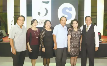  ?? SUNSTAR FOTO / ALEX BADAYOS ?? The SunStar Board of Directors: (From left) BOD treasurer and VP finance Dale Garcia; SunStar marketing Manila consultant Joyce Garcia-Dizon, SunStar Management president Gina Garcia-Atienza, publisher and BOD chairman Jesus B. Garcia Jr., editorial consultant Nelia Garcia-Neri and board member Alvin Garcia.