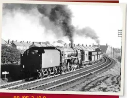  ??  ?? ‘9F’ No. 92062 banks an unidentifi­ed classmate past Annfield Plain in 1963 with a Tyne Dock-consett ore train. All sorts of motive power could be used to bank these trains, from old North Eastern Railway designs to Class 40s. PETER J. ROBINSON