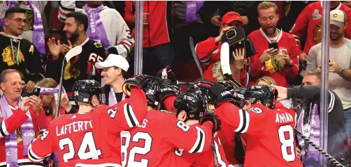  ?? GETTY IMAGES ?? Attendance for Blackhawks home games is down, but 16,658 fans — the second-biggest crowd of the season — saw a victory Thursday against the Kings.