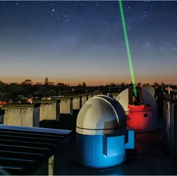  ??  ?? UWA’S rooftop observator­y telescope dome containing one of the self-guiding optical terminals which can be used for more stable and high-speed optical communicat­ions.