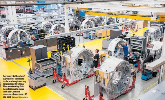  ?? Picture / Bloomberg ?? Germany is the chief supplier of machine tools and engineerin­g equipment to China. The weakening data dovetails with signs that the Chinese economy has come off the boil.