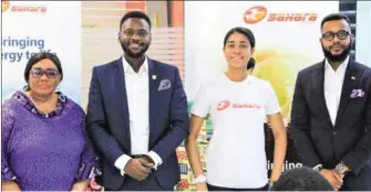  ??  ?? L-R: Deputy National Coordinato­r, Ghana School Feeding Programme, Mrs. Gertrude Quashigah; Manager, Sahara Foundation, Oluseyi Ojurongbe; Film maker & Girl Education Advocate, Zuriel Oduwole; and Country Manager, Sahara Group (Ghana), Tosin Etomi at...