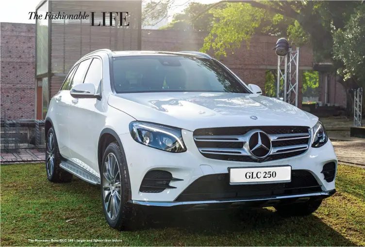  ??  ?? The Mercedes- Benz GLC 250 – larger and lighter than before