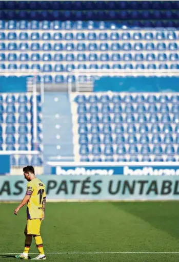  ?? (PEDRO SALADO/QUALITY SPORT IMAGES/GETTY IMAGES) ?? Lionel Messi. Barcelone est totalement dépendant de la forme de son capitaine.