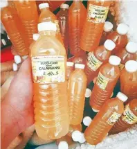  ??  ?? Buco-cane with calamansi juice is a popular valueadded product made from the farm’s crops.