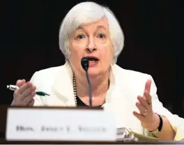  ?? PHOTO: AP ?? US Federal Reserve chairperso­n Janet Yellen yesterday depicted an economy that, while growing slowly, continued to add jobs.