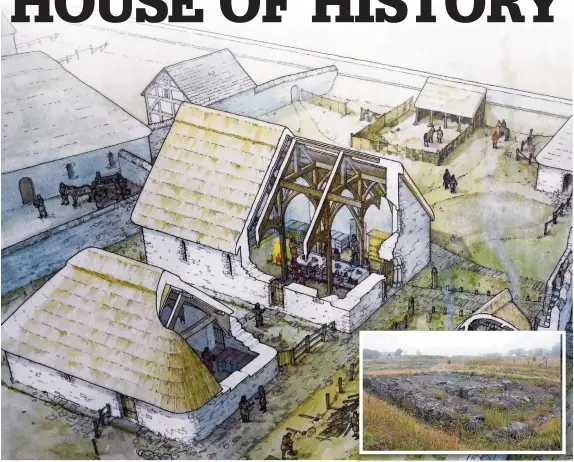  ??  ?? An artist’s impression shows how the Llys Rhosyr settlement might have looked
