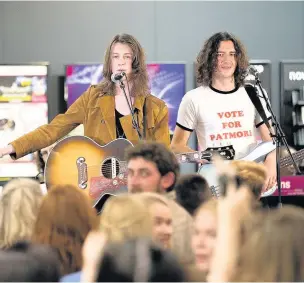  ?? Joel Goodman ?? ●●Stockport band Blossoms also performed a live gig and signed copies of their work for fans at HMV in Manchester last Friday