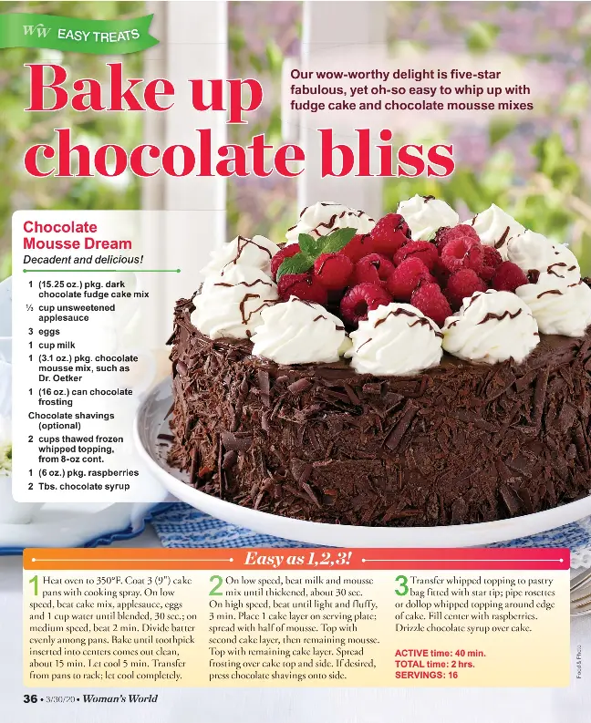 Mix Easy Fudge Mousse Cake Pressreader