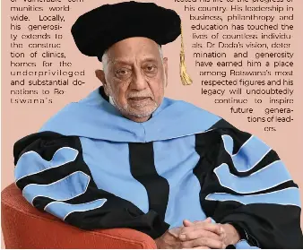Satar Dada Honoured for Unparallel­ed Contributi­ons to Botswana’s ...