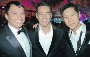  ??  ?? De Beers owner Oleg Minchenko, OpenRoad president and CEO Christian Chia and financier Eric Woo were among the leading men in attendance at the party. Chia’s last-minute major gift catapulted the night’s tally past the $1-million mark.