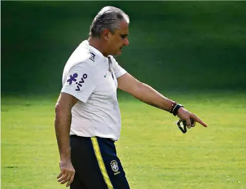  ?? Ricardo Nogueira/FotoFC/Folhapress ?? Tite durante treino da seleção brasileira em Nova Jersey