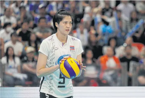  ??  ?? Women’s volleyball team captain Pleumjit Thinkaow will be the Thai flag bearer at the Asian Games opening ceremony tonight.