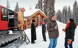  ?? Telluride ?? Alpino Vino is renowned as the highest elevation fine-dining restaurant in North America. A snowcat delivers guests in the evening for multicours­e dinners.