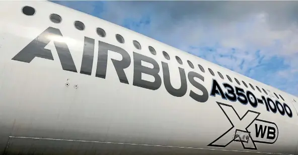  ?? BLOOMBERG ?? An Airbus A350-1000 at the Singapore air show last week. New Zealanders will soon get their chance to see the air giant here.