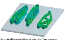  ?? Bild: Ansys ?? Ansys Workbench Additive simuliert den Druckproze­ss mit Metallpulv­er innerhalb der bekannten WorkbenchU­mgebung.