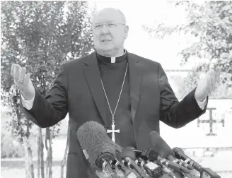  ??  ?? Bishop Kevin Farrell is noted for having a warm, friendly approach that balances a strong emphasis on social justice with a defence of church teaching on issues such as abortion.